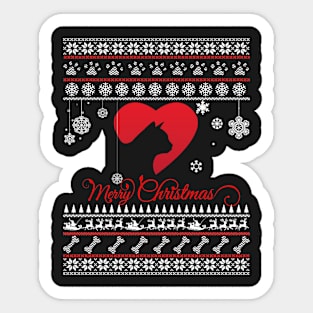 Merry Christmas Cat Sticker